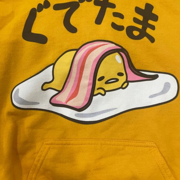GUDETAMA KAWAII SANRIO HOODIE THE LAZY EGG SWEATSHIRT SIZE MEDIUM - Picture 13 of 15